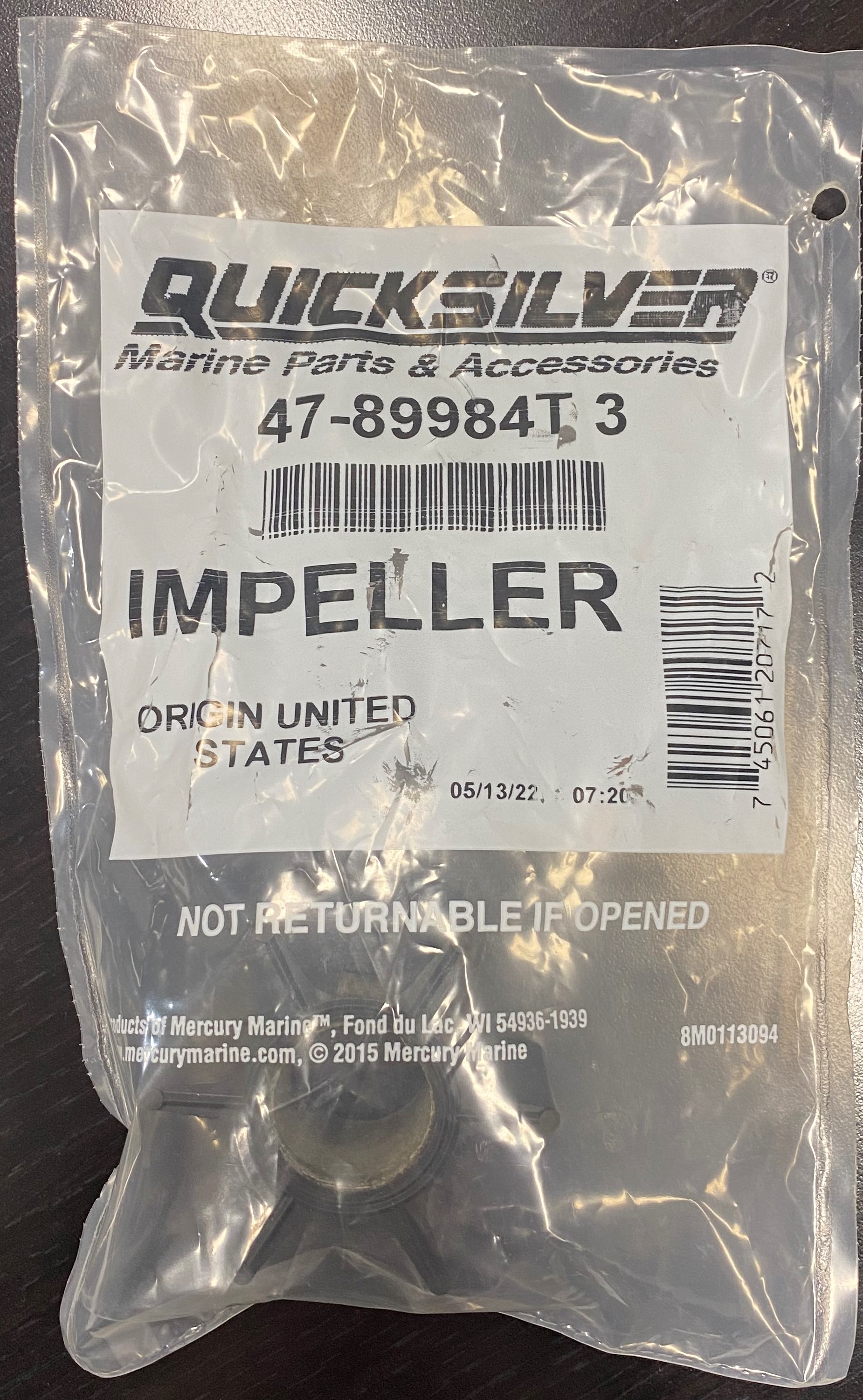 PARTS Mercury WATER PUMP IMPELLERS 89984t3 Mercury Water Pump