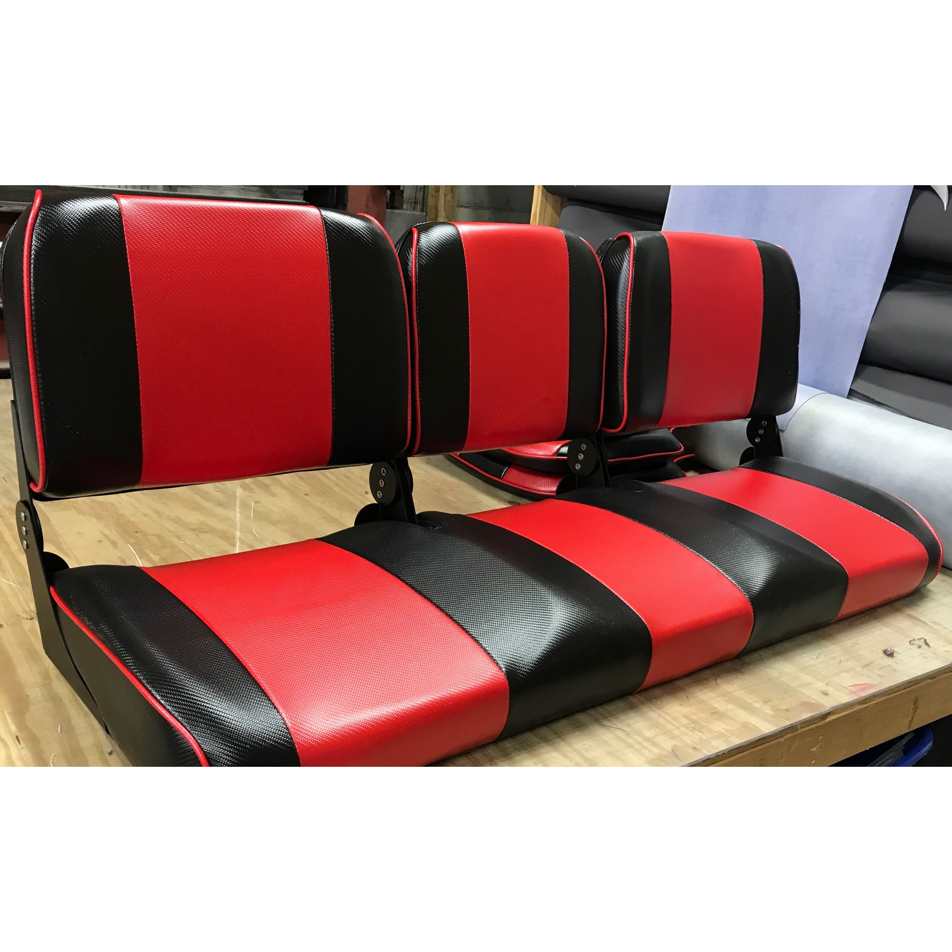 Boat Seats Custom Bench Seat 2 Color 3 Pc Back Black River Boats