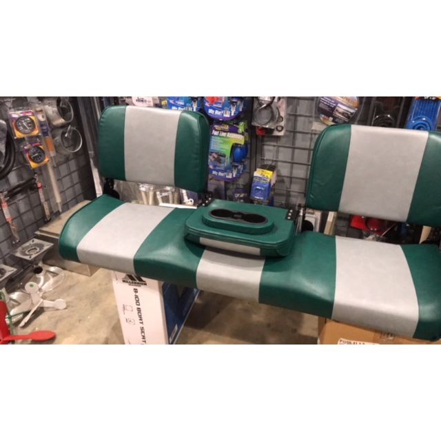 BOAT SEATS CUSTOM BENCH SEAT 2 COLOR 3 PC BACK Black River Boats