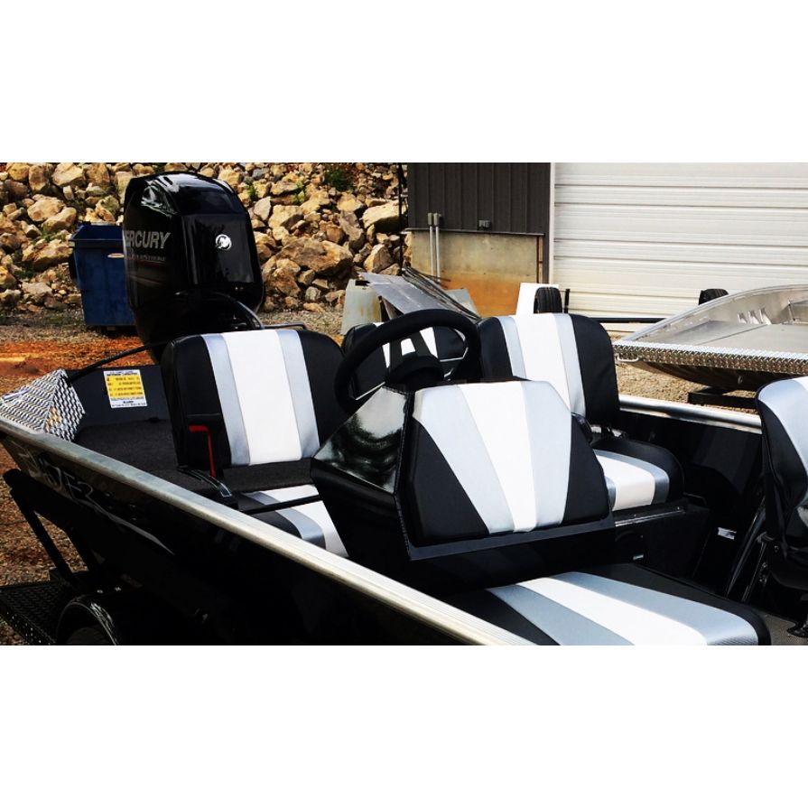 BOAT SEATS CUSTOM BENCH SEAT 3 COLOR 3 PC BACK Black River Boats